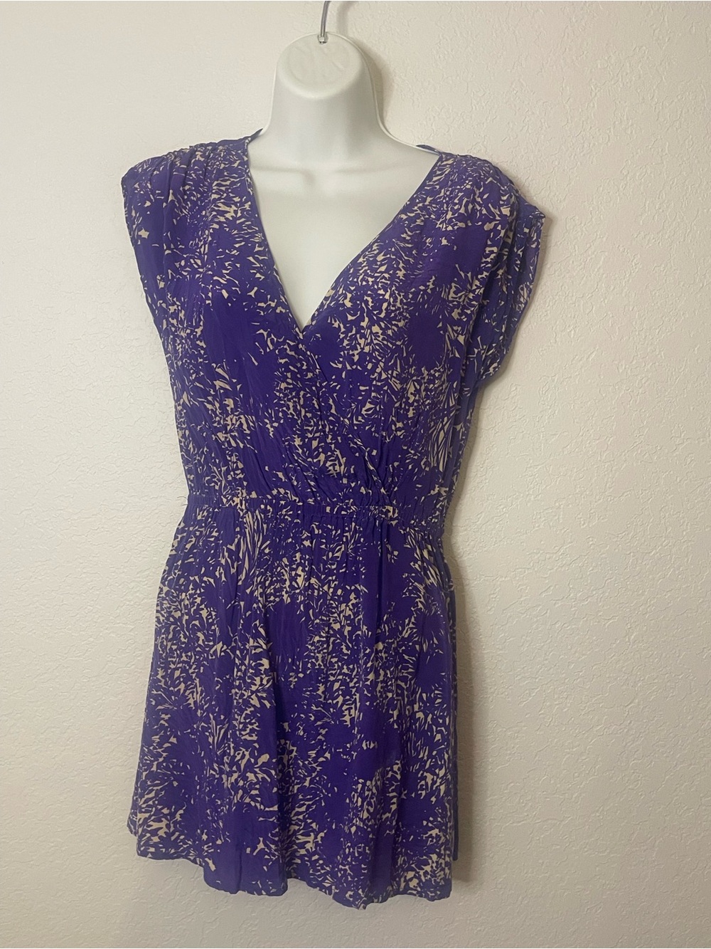 Kimchi Blue Purple Printed Wrap-Style Mini Dress